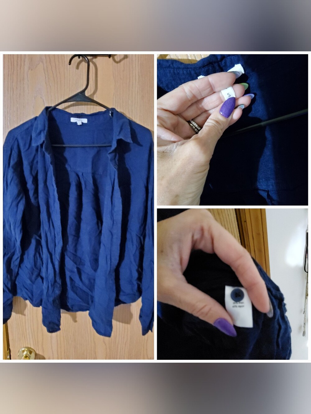 Maurices Navy Blue Lightweight Button Front Shirt